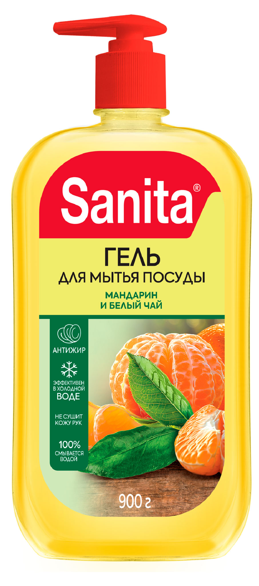 

Средство для мытья посуды Sanita мандарин и белый чай, 900 г