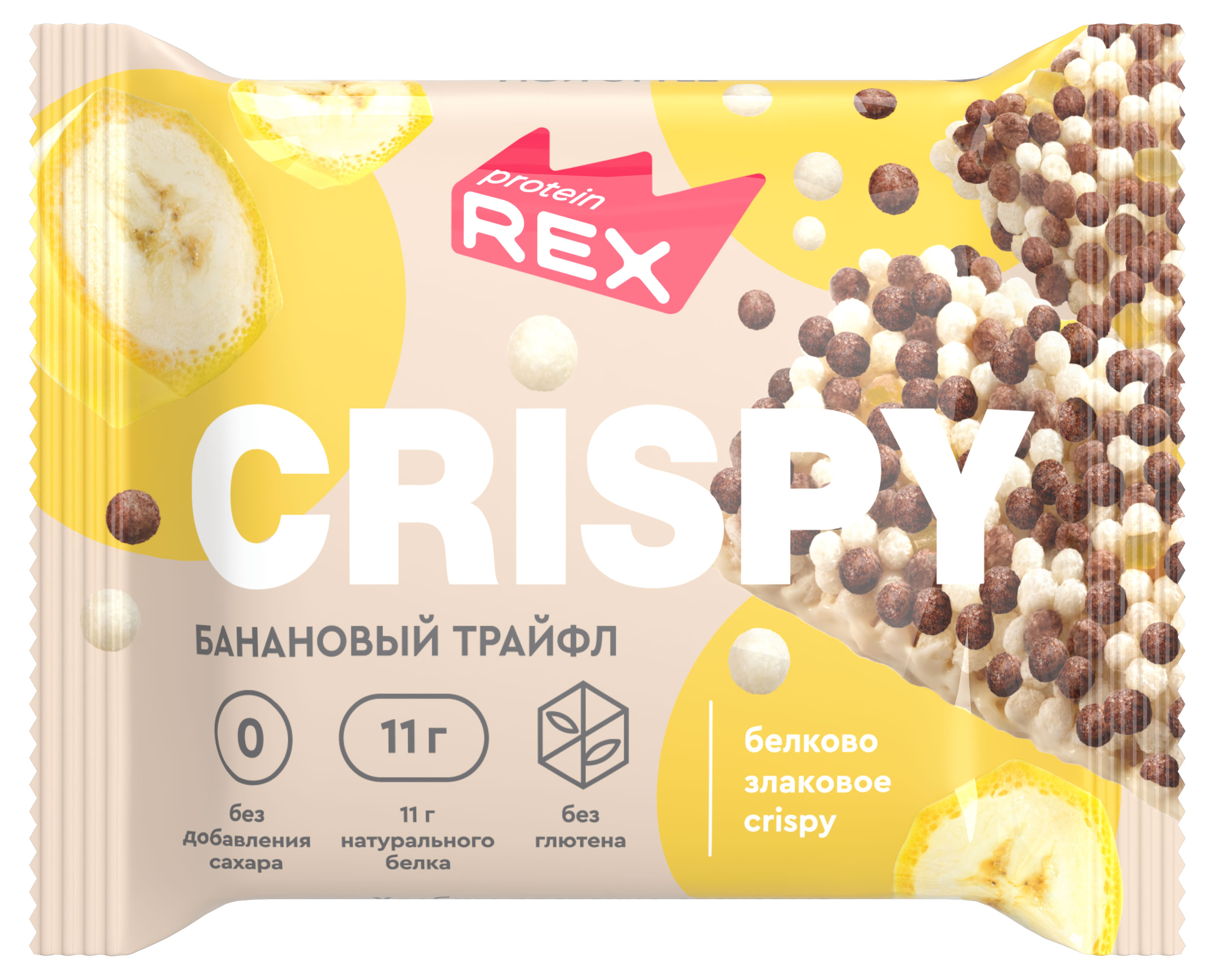

Хлебцы протеиновые Protein Rex Crispy Банановый трайфл, 55 г