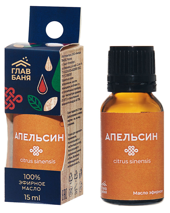 

Масло эфирное ГлавБаня Апельсин, 17 мл