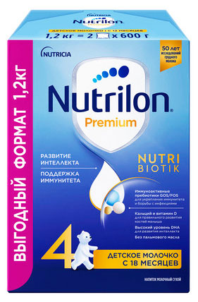 Изображение товара Сухая молочная смесь Nutrilon Premium Junior 4 для детей от 18 месяцев 1,2 кг