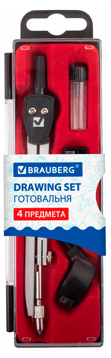 

Готовальня BRAUBERG Architect 135 мм, 4 предмета