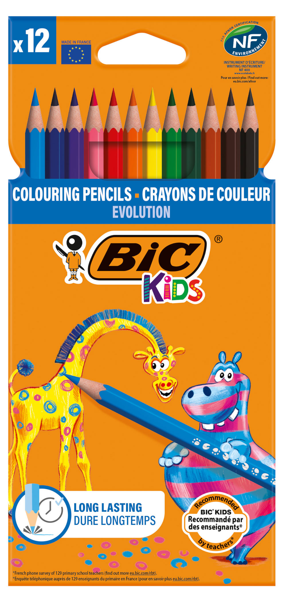 

Цветные карандаши BIC Kids Evolution, 12 цветов