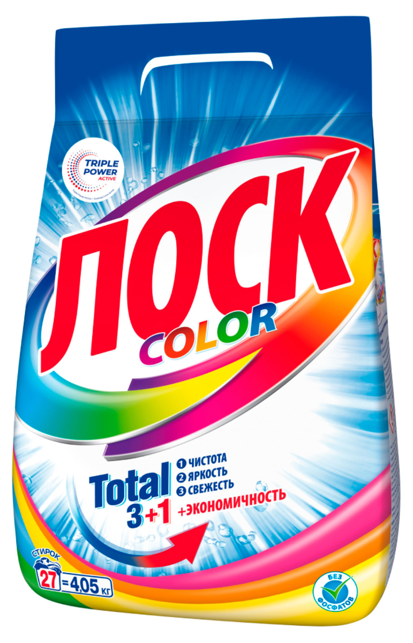

Стиральный порошок Лоск Color для цветного белья, 4,05 кг (27 стирок)