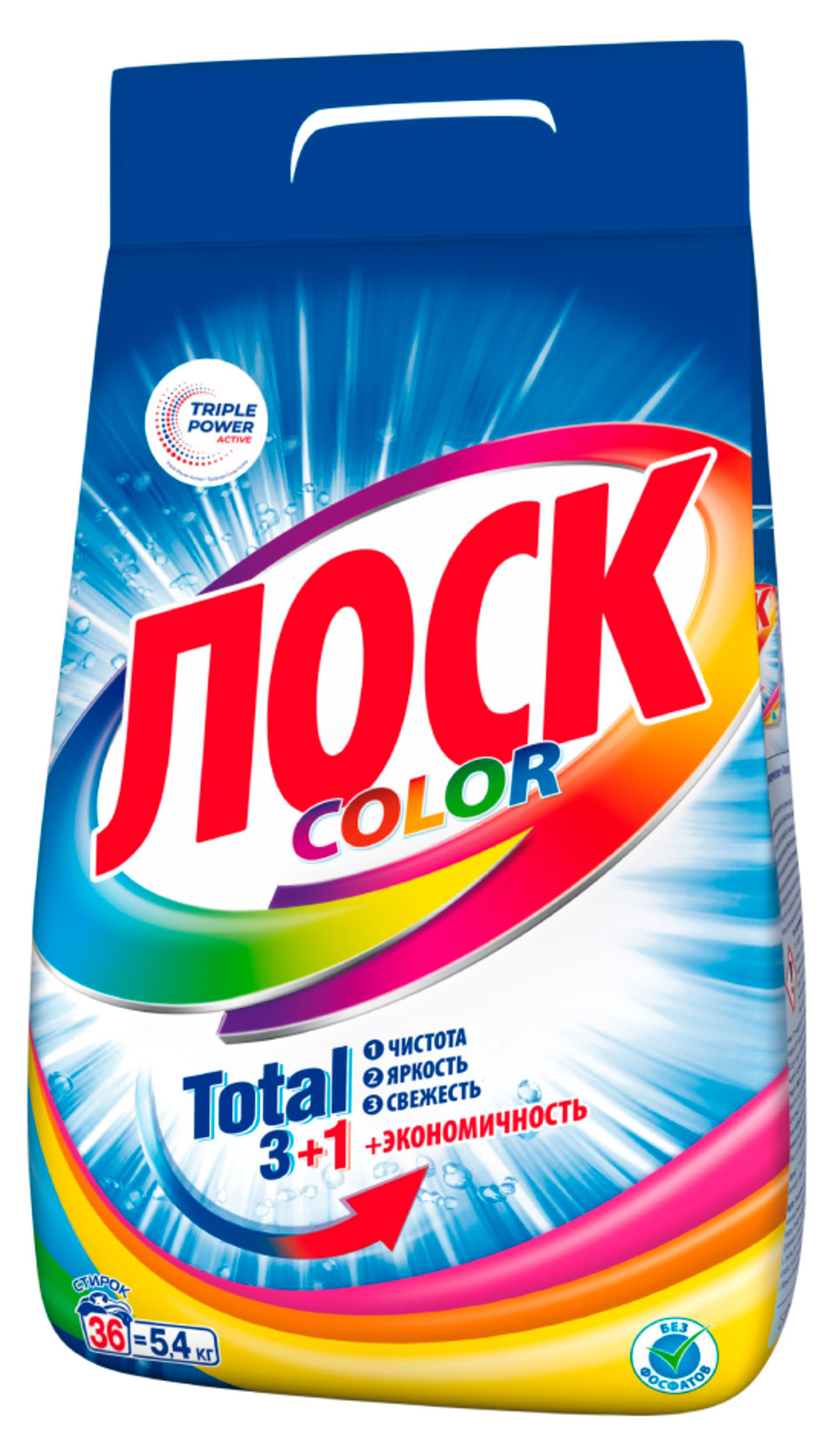 Изображение товара Стиральный порошок «Лоск» Color для цветного белья 5,4 кг (36 стирок)