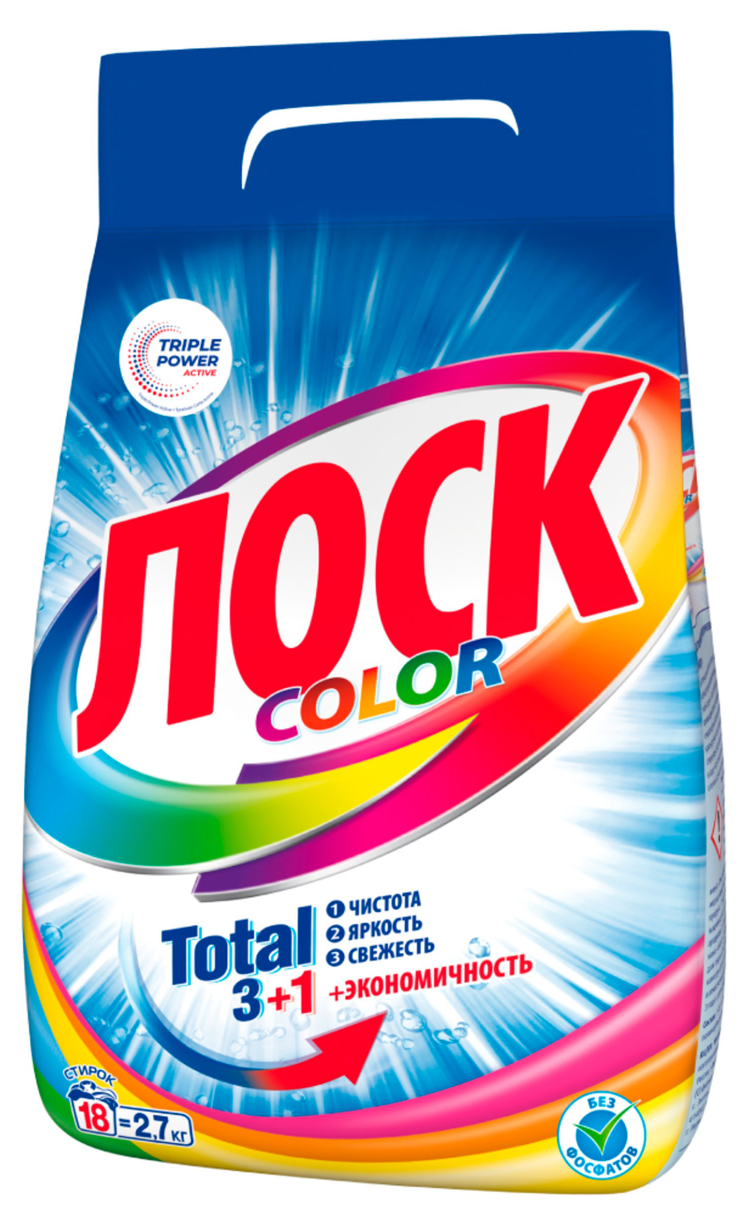 

Стиральный порошок Лоск Color для цветного белья, 2,7 кг (18 стирок)