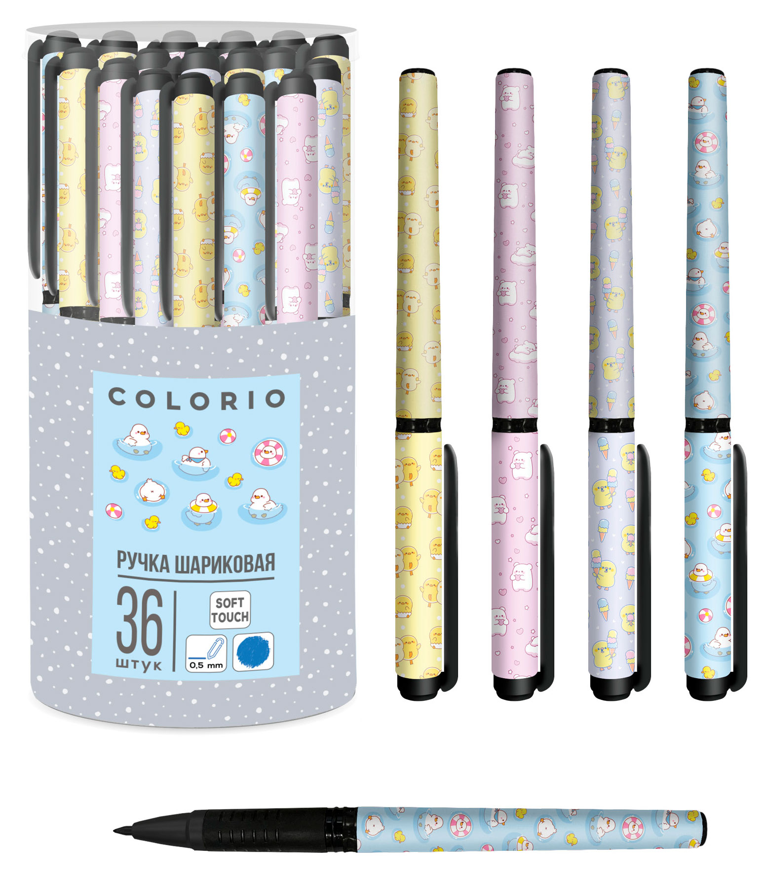 Изображение товара Ручка шариковая Colorio Soft Touch синяя, 1 шт в ассортименте