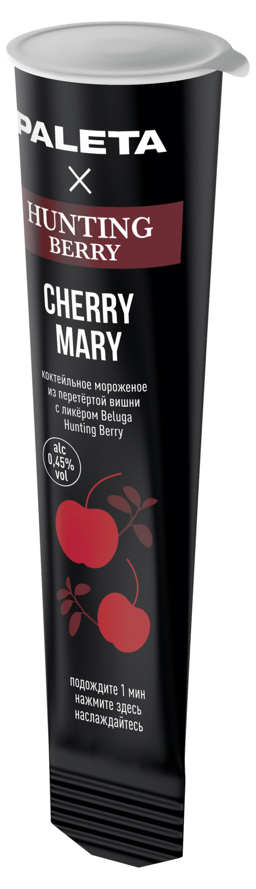 

Мороженое алкогольное Paleta HUNTING HERBAL Коктейльное CHERRY MARY, 98 г