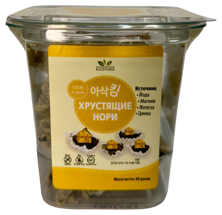 

Нори Ecostoria Хрустящие с сыром, 30 г