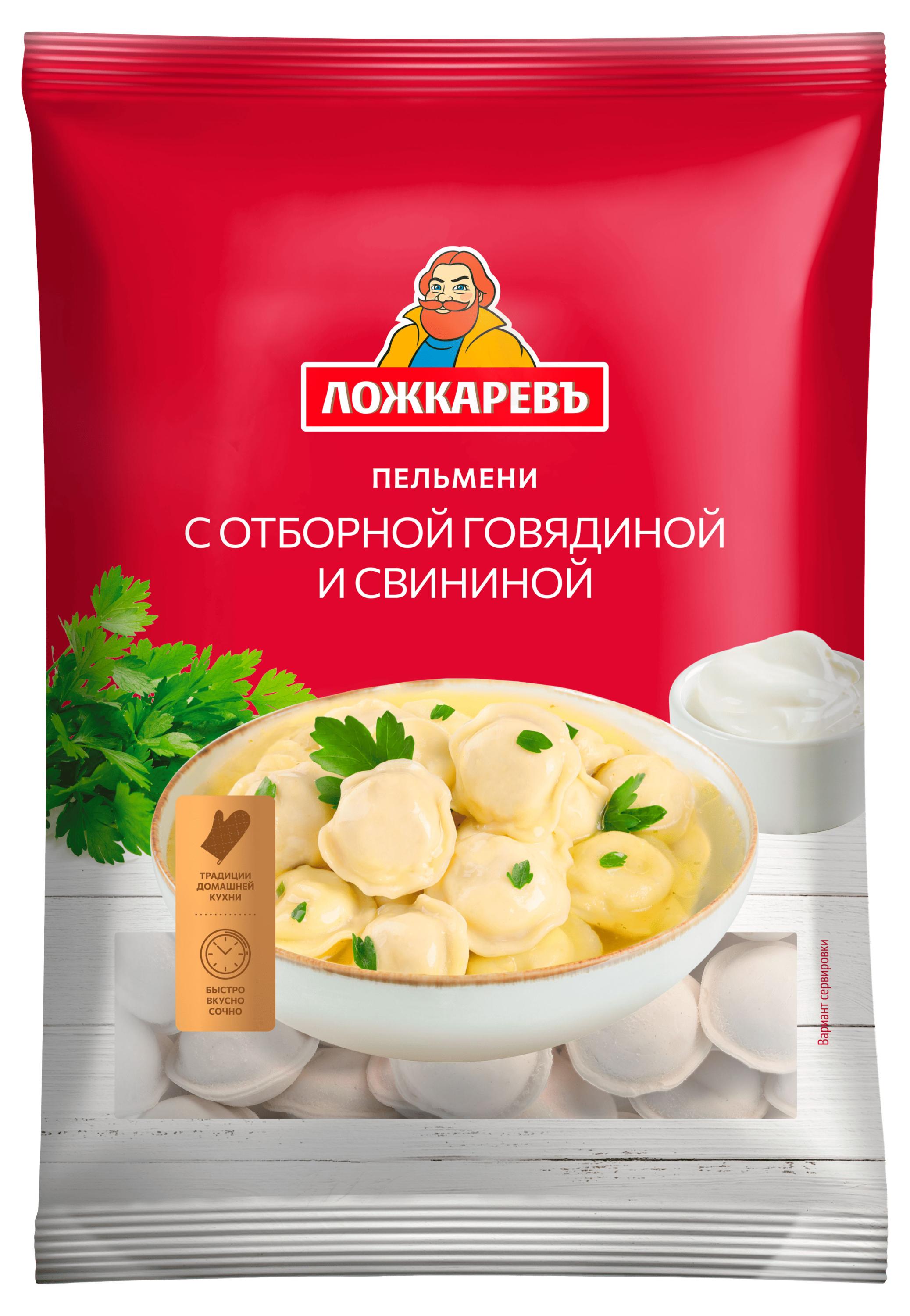 

Пельмени Ложкаревъ с отборной говядиной и свининой, 700 г