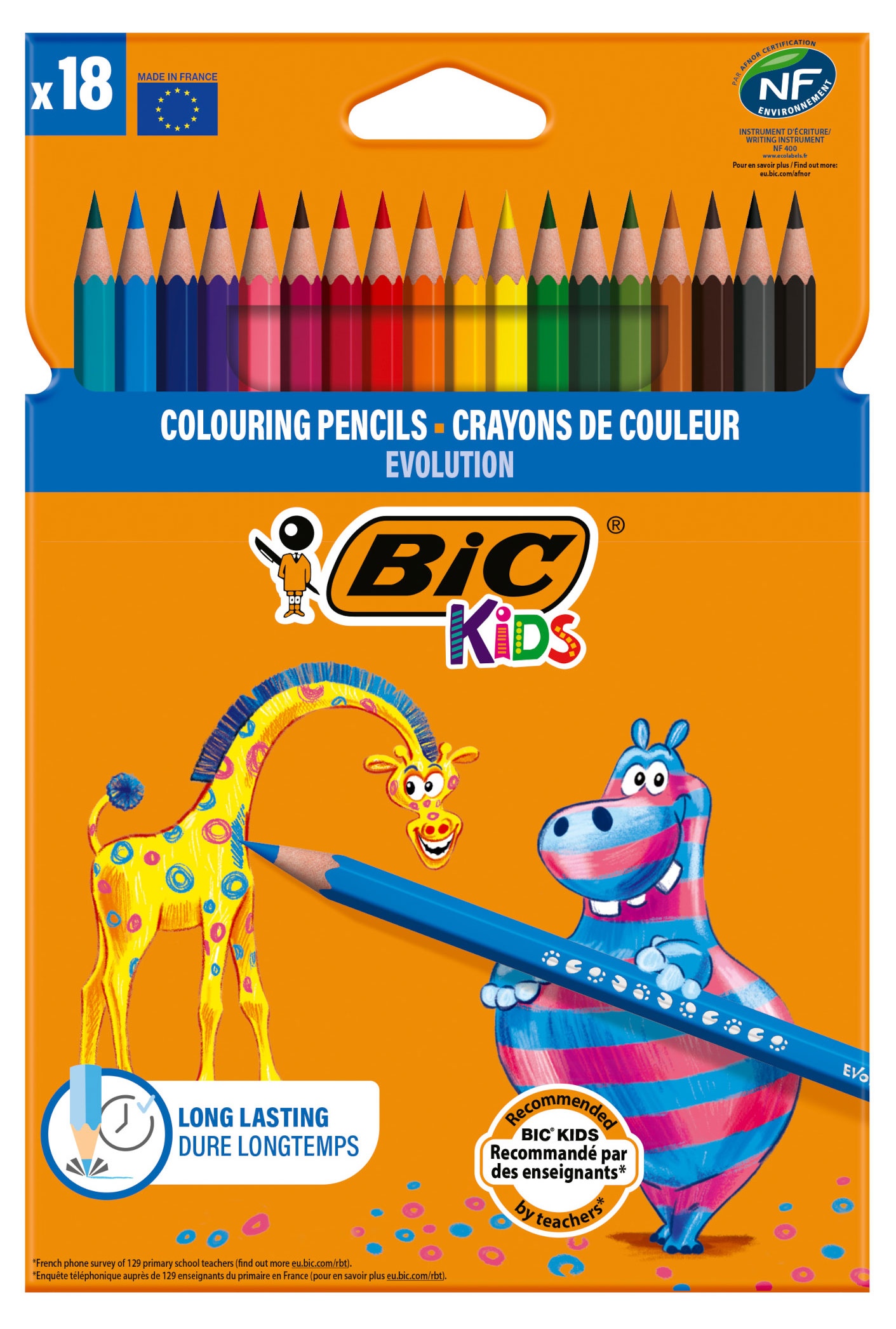

Цветные карандаши BIC Kids Evolution, 18 цветов
