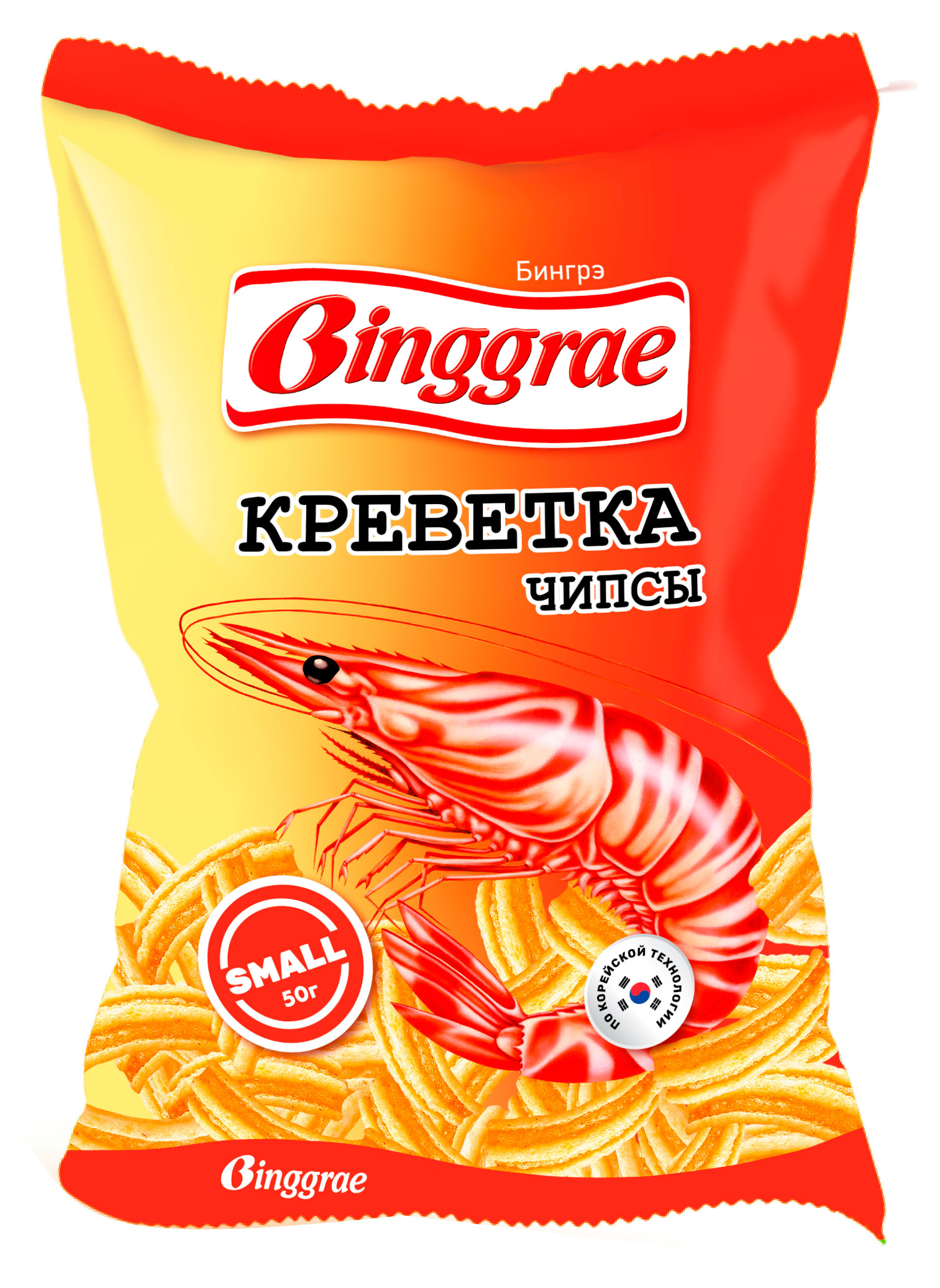 

Чипсы Binggrae креветка, 50 г