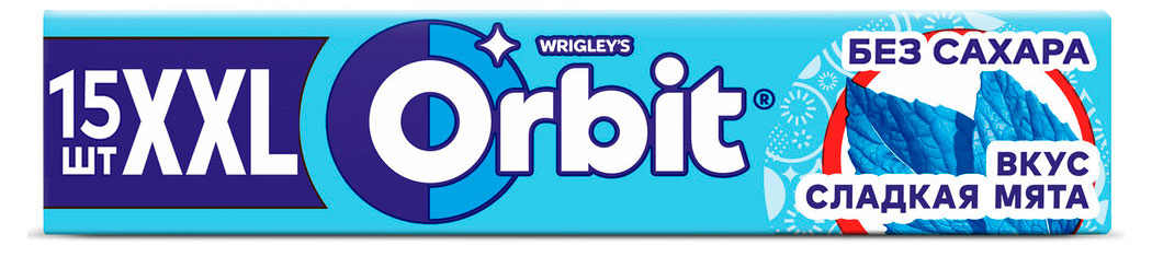 

Резинка жевательная Orbit XXL Сладкая мята без сахара, 20,4 г