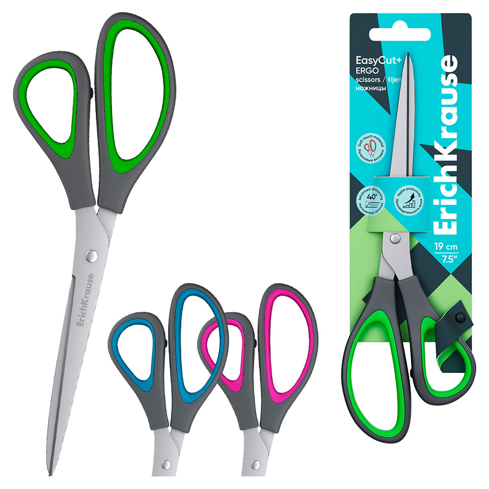 

Ножницы ErichKrause Standard+Ergo, 19 см, 1 шт в ассортименте