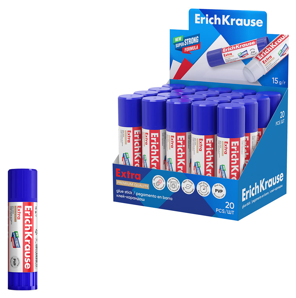 

Клей-карандаш ErichKrause Extra, 15 г 1 шт