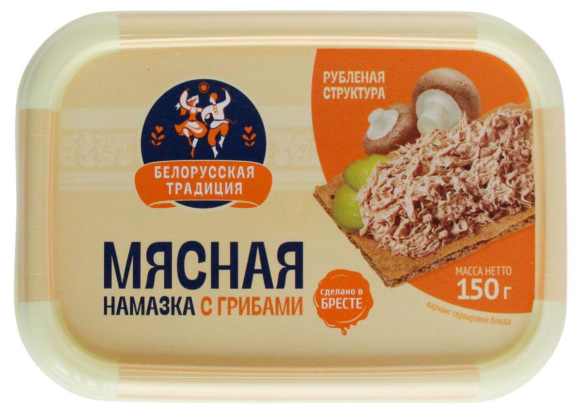 

Намазка мясная Белорусская традиция с грибами, 150 г