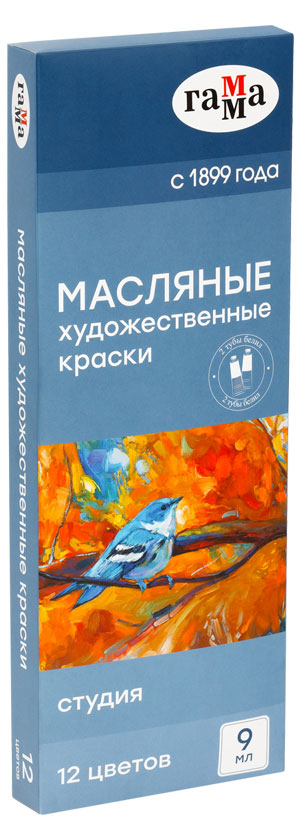

Краски масляные художественные Гамма Студия 9 мл, 12 цветов