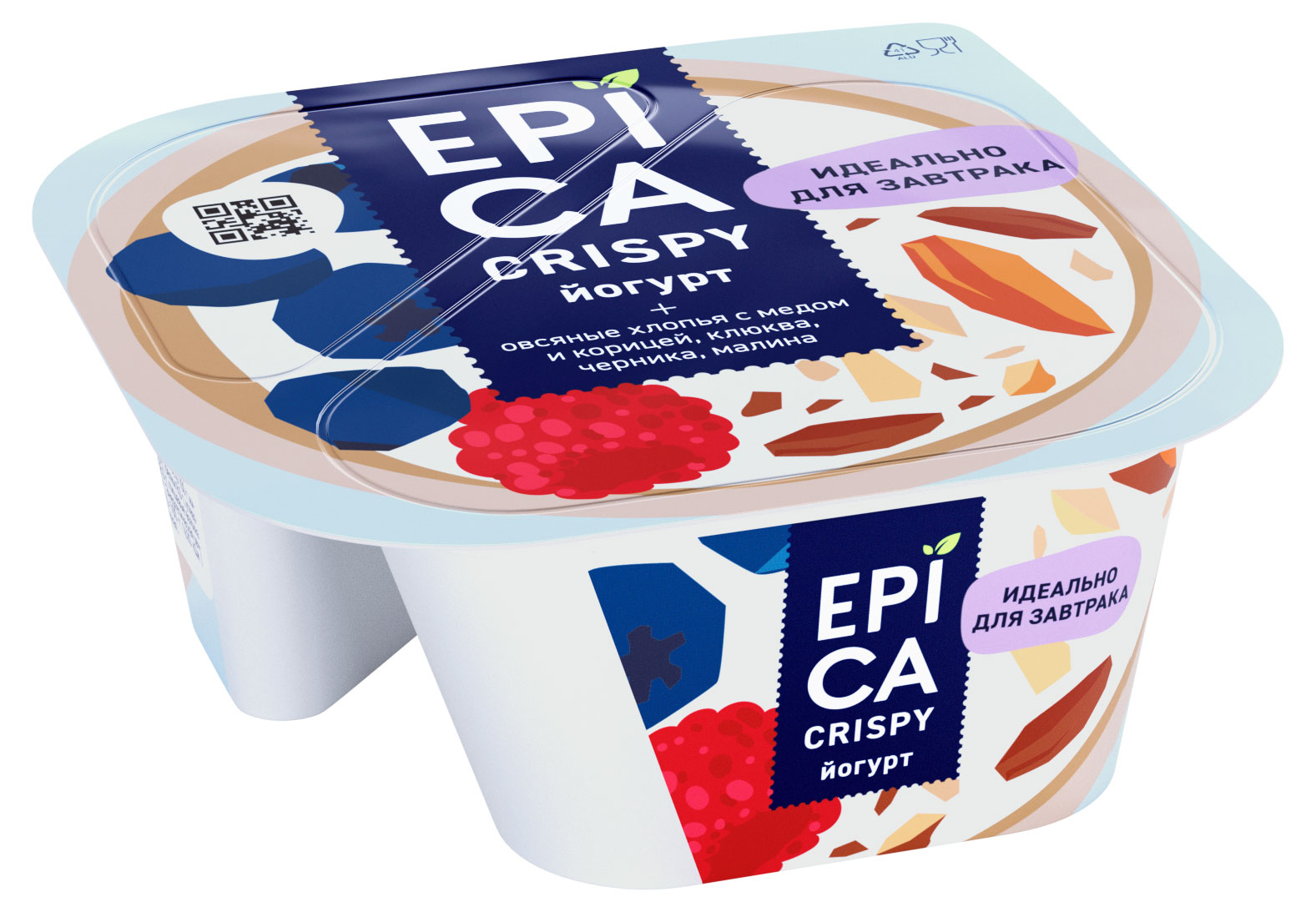 

Йогурт EPICA Crispy натуральный и смесь из мюсли и сушеных ягод 6.5%, 138 г
