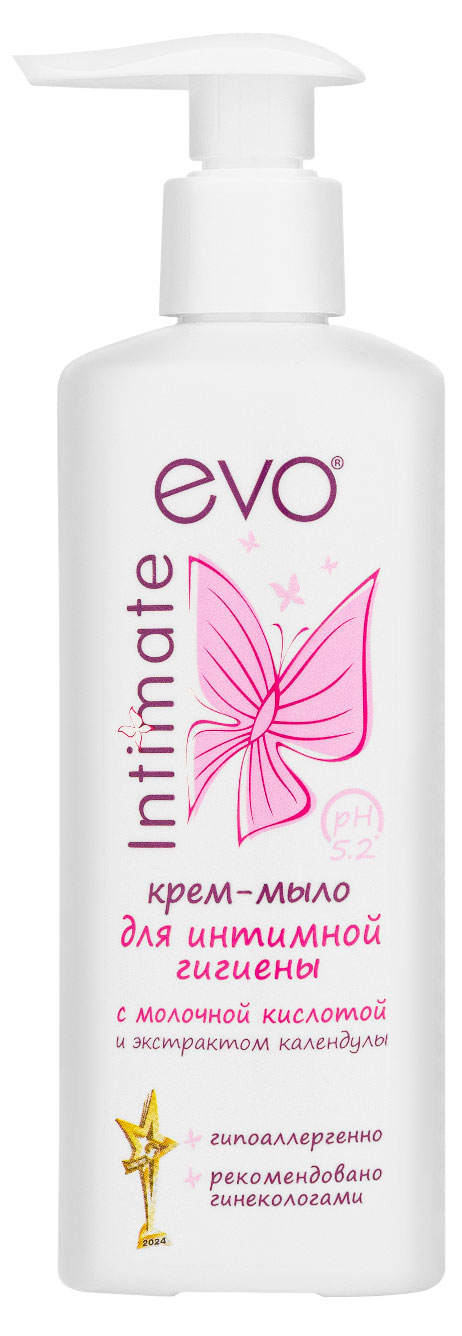 

Крем-мыло для интимной гигиены EVO Intimate молочной кислотой и экстрактом календулы, 200 мл