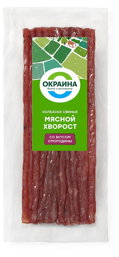 

Колбаски сыровяленые Окраина Мясной хворост со вкусом смородины, 100 г