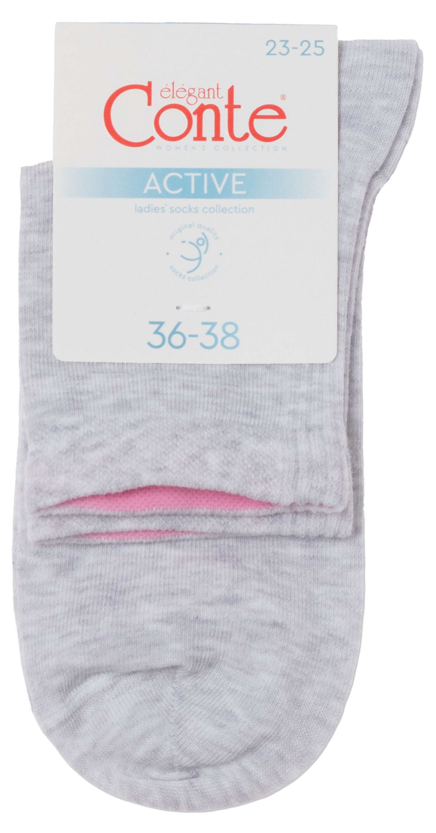 

Носки женские Conte Elegant Active спортивные светло-серые, р.23-25
