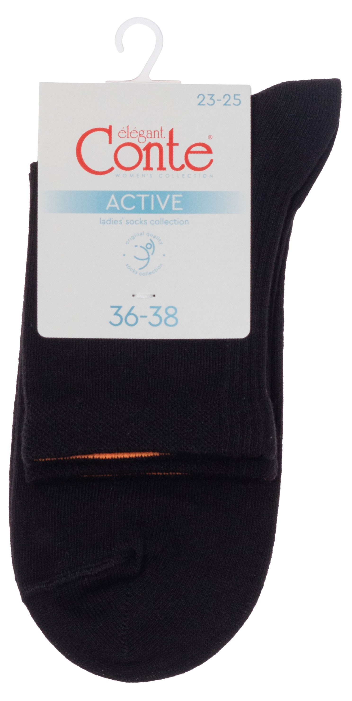 Изображение товара Носки женские Conte Elegant Active спортивные черные, р.23-25