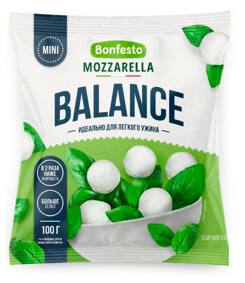 

Сыр мягкий Моцарелла Balance Bonfesto мини, 100 г