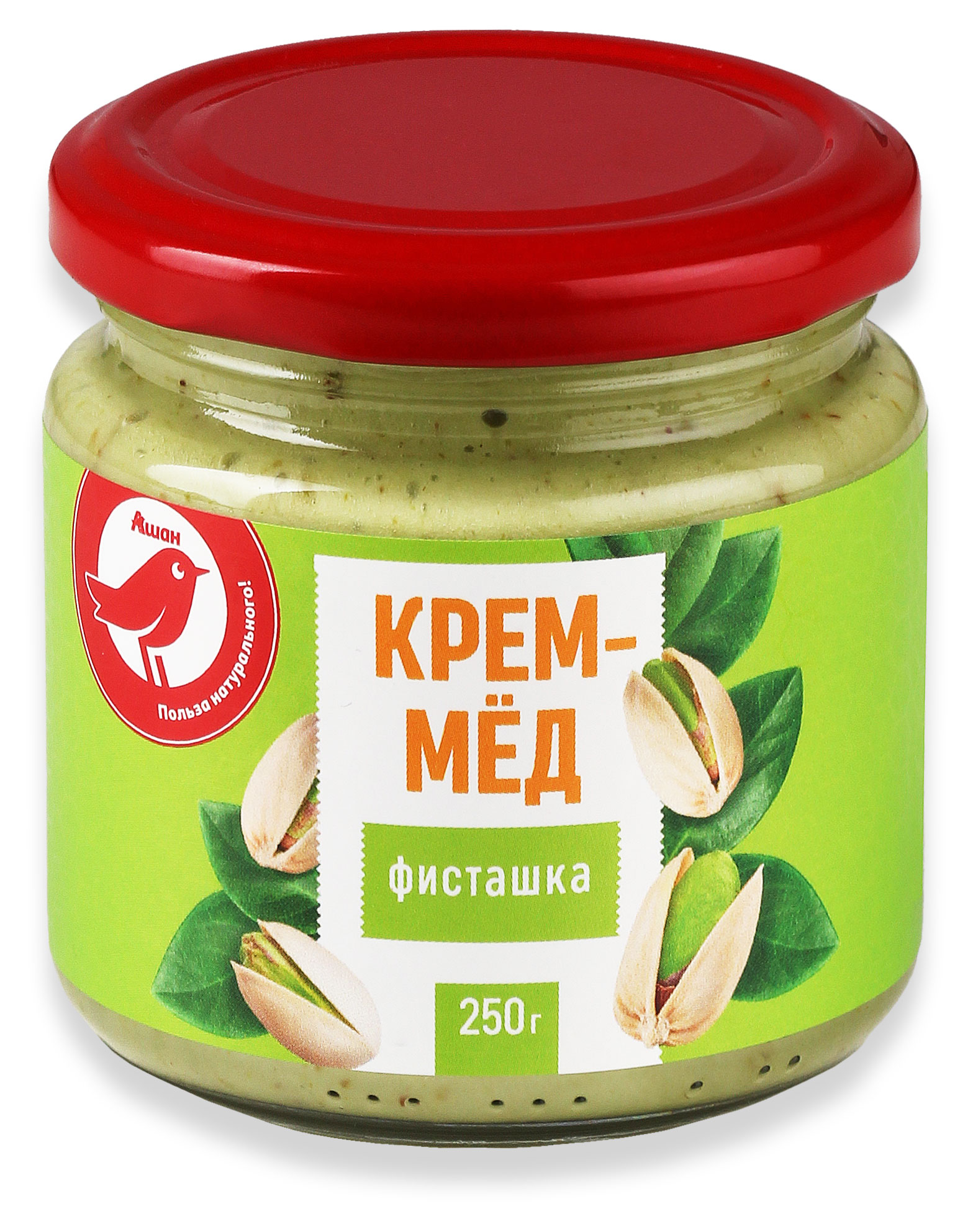 

Крем-мед АШАН Красная птица с фисташками, 250 г