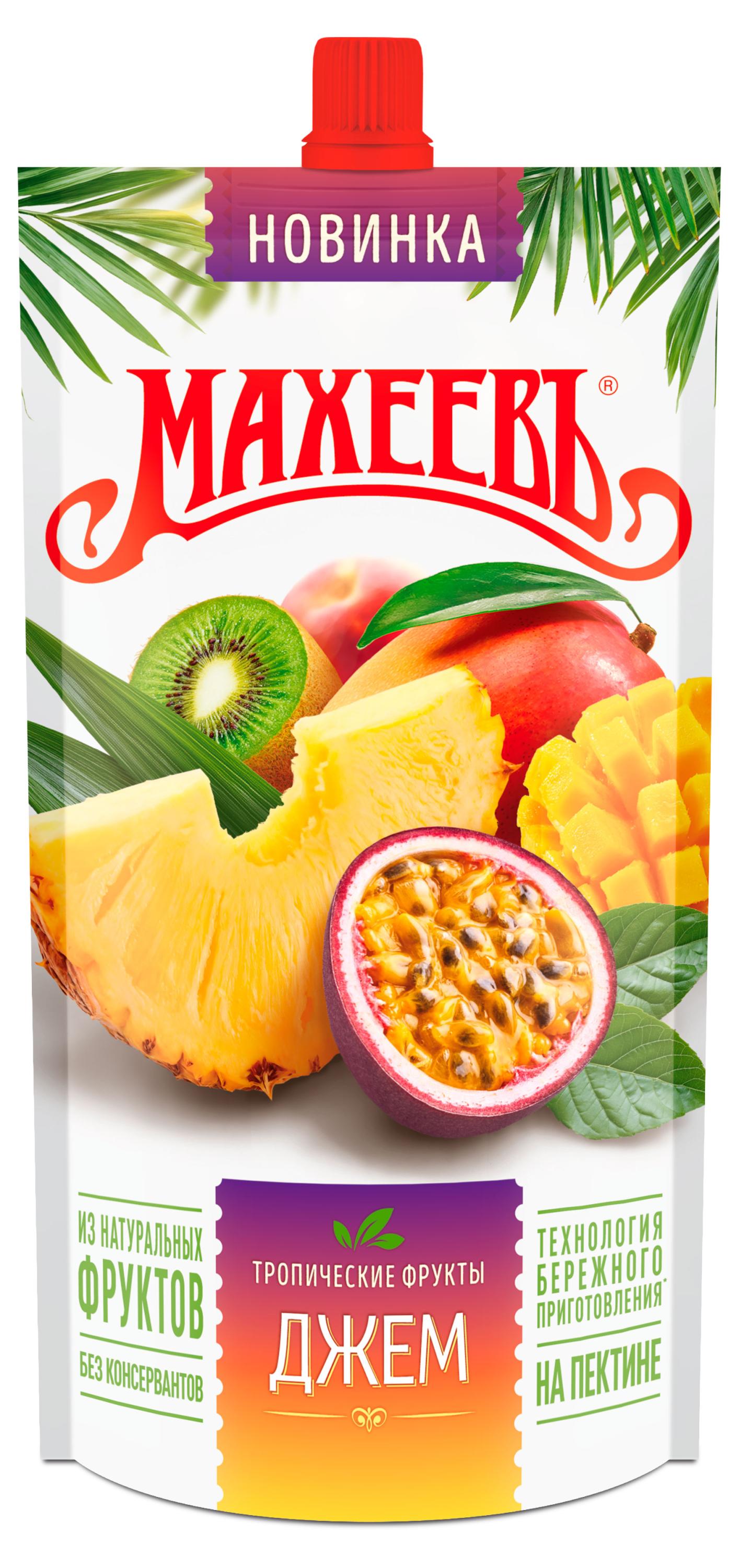 Изображение товара Джем Махеевъ Тропические фрукты 300 г с киви маракуйя персик натуральный вкус