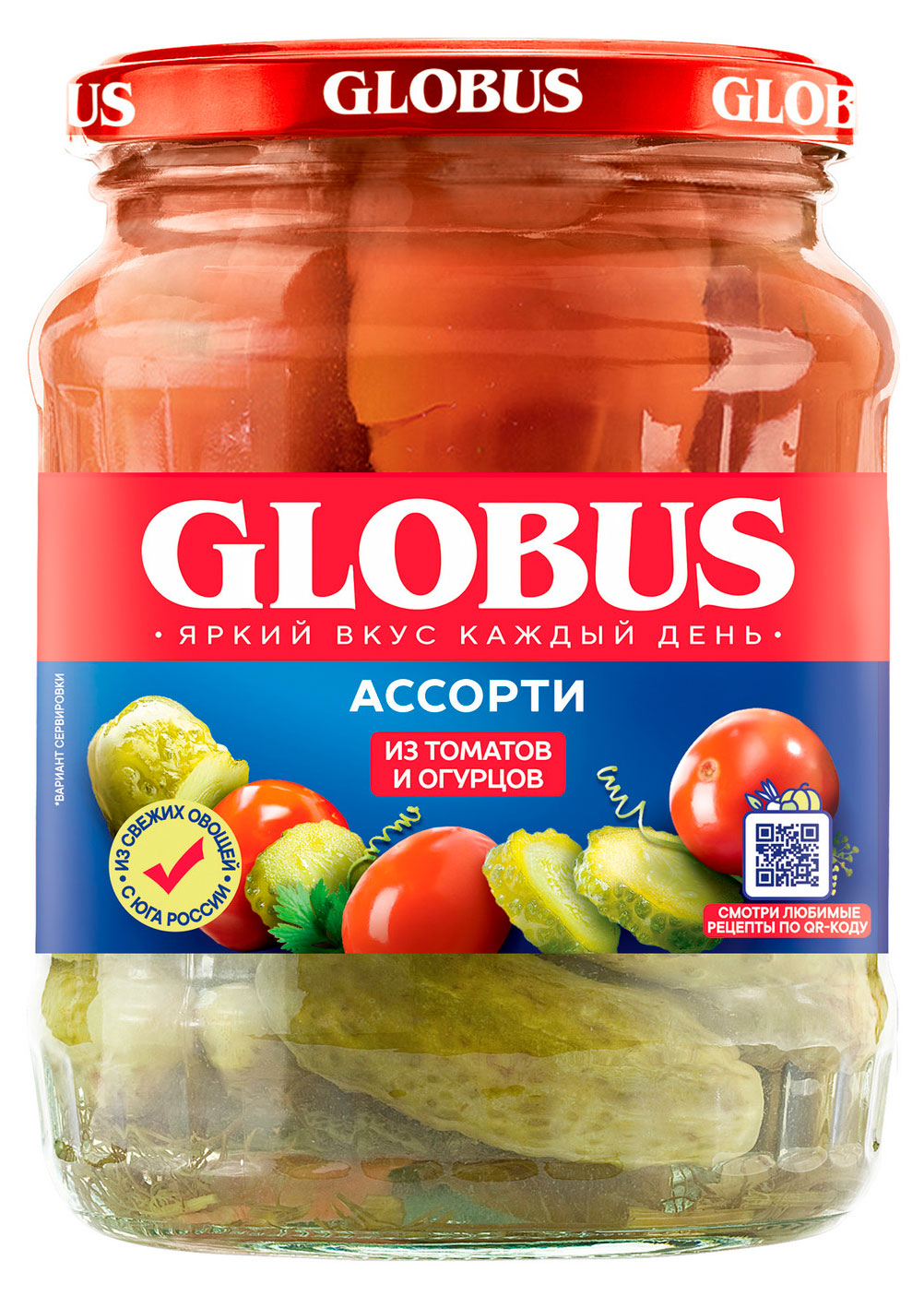 

Ассорти овощное GLOBUS томаты и огурцы, 720 мл