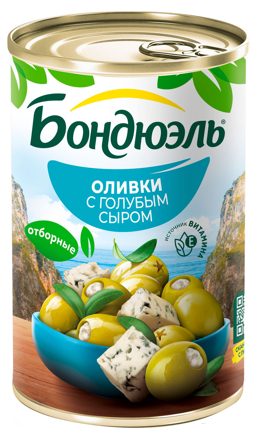 Изображение товара Оливки «Бондюэль» Мансанилья с голубым сыром, 300 г