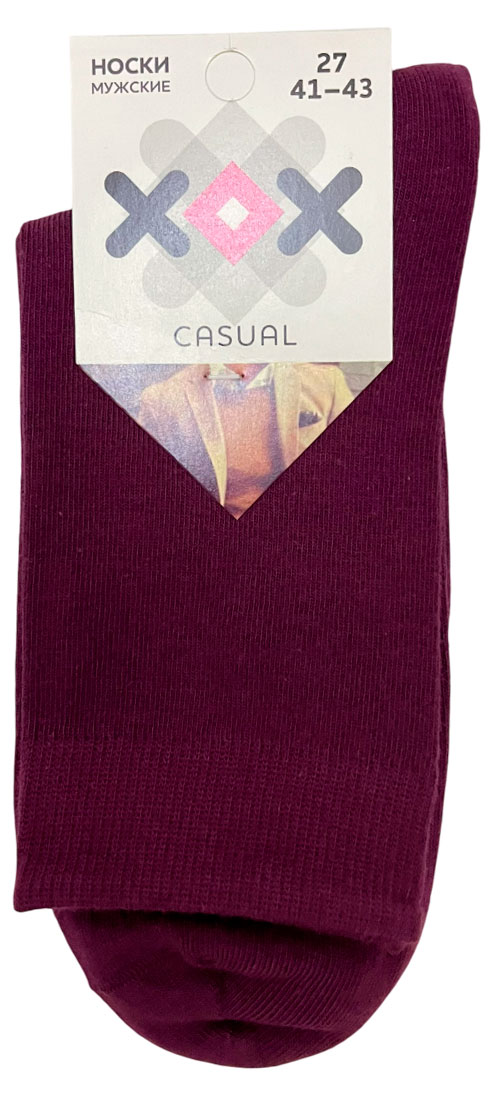 Изображение товара Мужские носки ХОХ однотонные слива 27 размер демисезонные