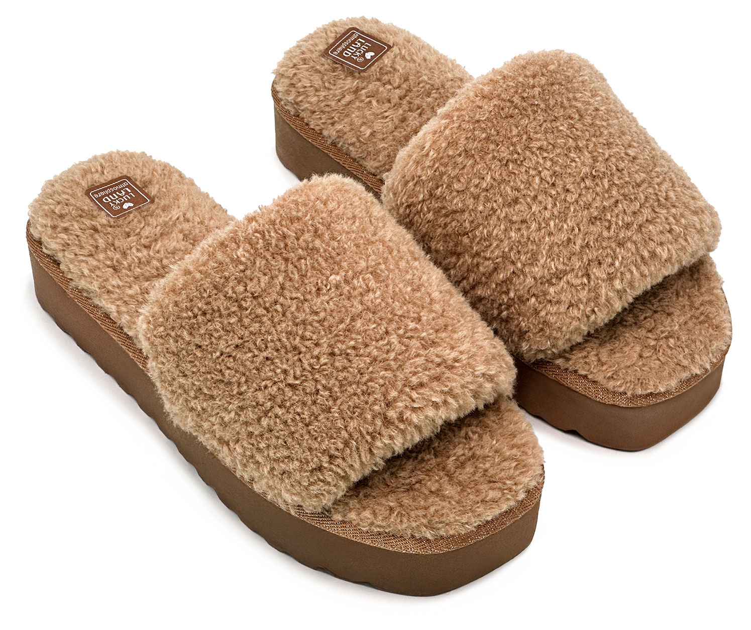 

Тапочки женские LuckyLand открытый нос коричневый, р. 40