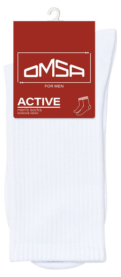 Изображение товара Носки мужские Omsa Active 116 с высокой резинкой Bianco, р 42-44