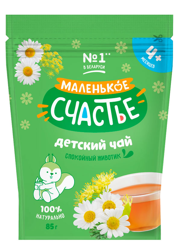 

Чай детский Маленько счастье Спокойный животик 4+ мес., 85 г