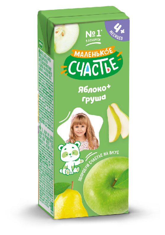 Изображение товара Сок «Маленько счастье» яблоко груша с 4 мес., 200 мл