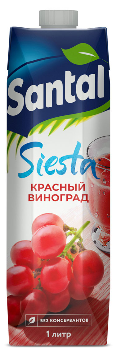 

Напиток осветленный Santal Красный виноград сокосодержащий, 1 л