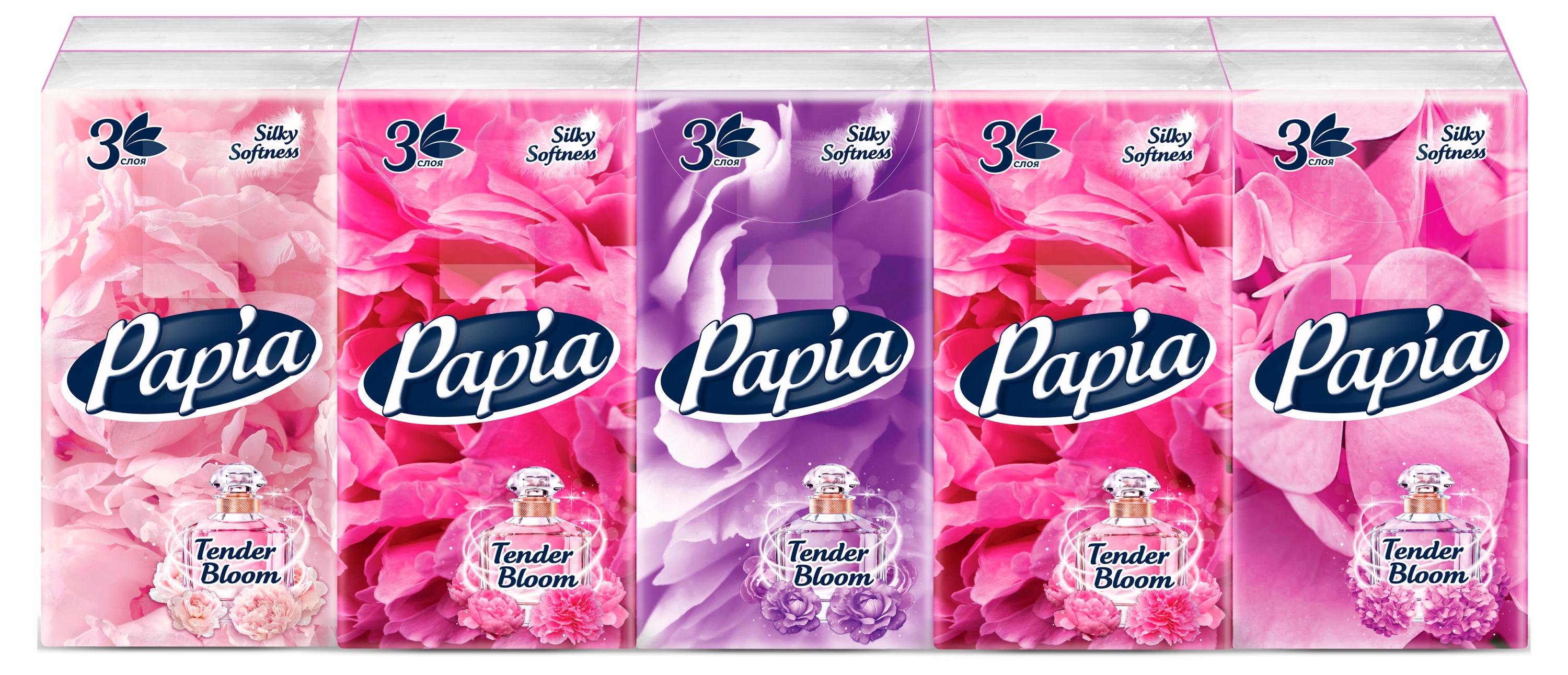 

Платочки бумажные носовые Papia Парфюм 3 слоя, 10 шт