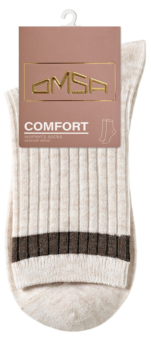 Изображение товара Женские зимние высокие носки Omsa Comfort 355 с шерстью и полоской