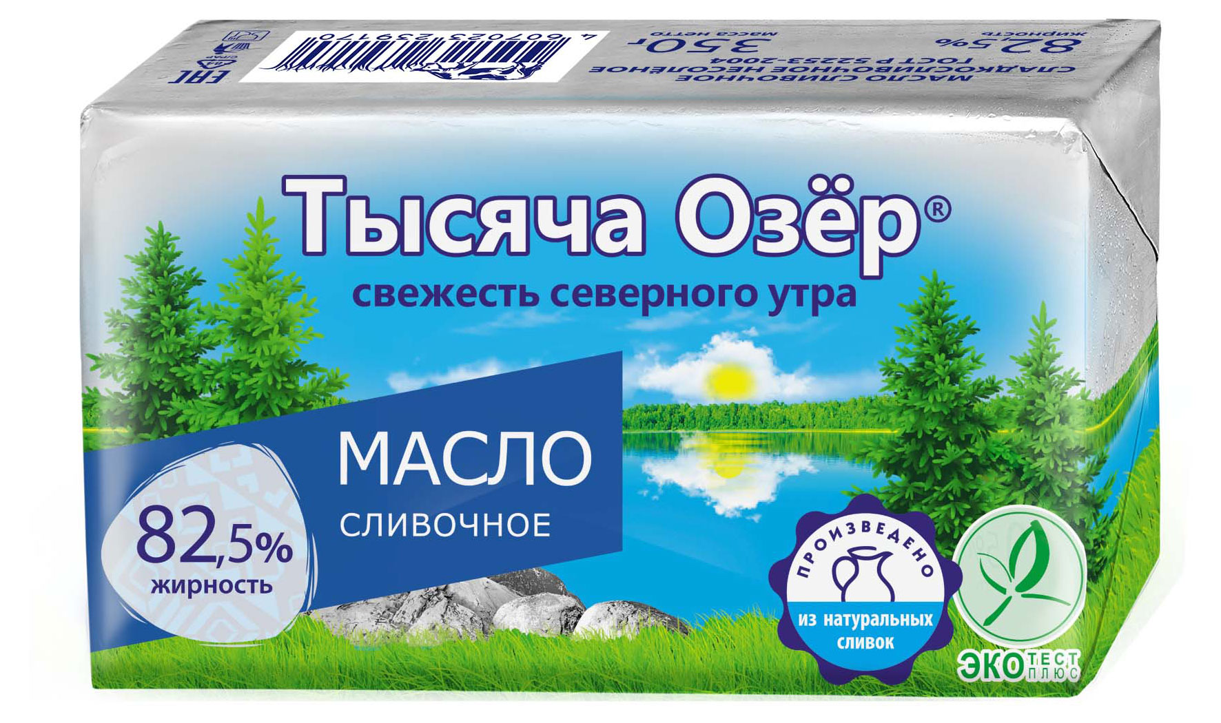 

Масло сливочное Тысяча Озёр сладкосливочное несоленое 82,5%, 350 г