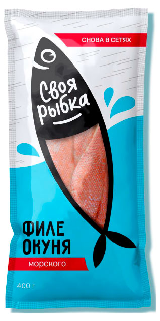 Изображение товара Окунь красный замороженный «Своя рыбка» филе-кусок с кожей, 400 г