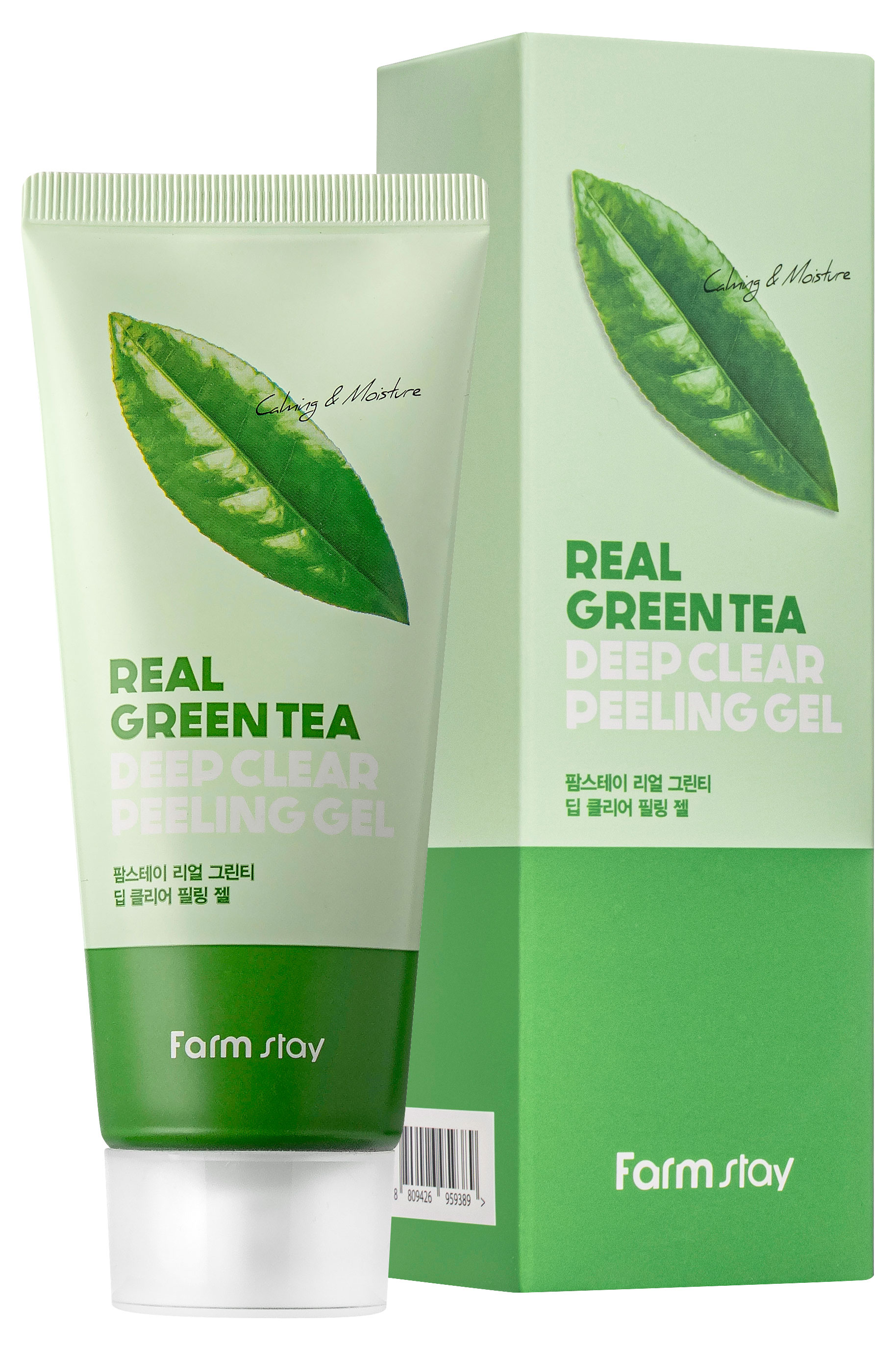 

Гель-пилинг для лица FarmStay Green tea Real Green Tea Deep Clear Peeling Gel отшелушивающий, 100 мл