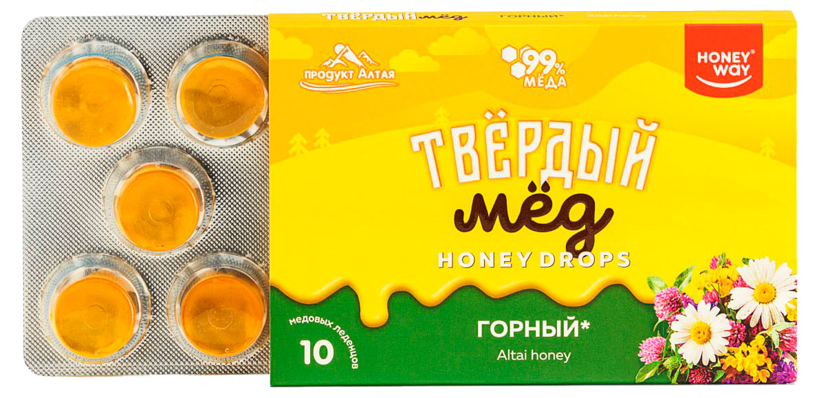 Изображение товара Карамель медовая Honey Way с горным мёдом, 30 г натуральный вкус