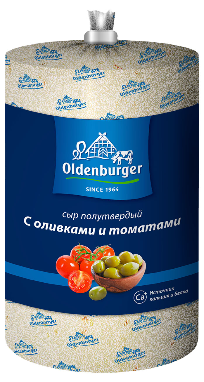 

Сыр полутвердый Oldenburger с оливками и томатами 45% БЗМЖ, вес