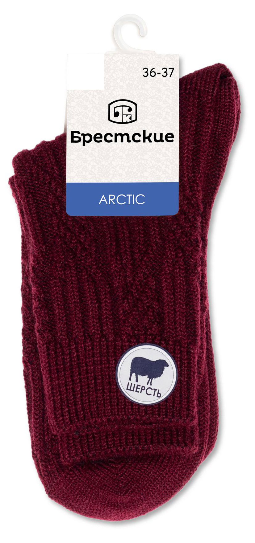Изображение товара Женские носки Arctic Брестские средние зимние темно-бордовые 23