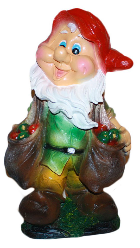 

Фигура садовая Гном с мешками яблок, 50 см