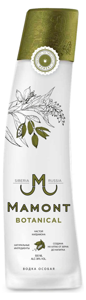 Изображение товара Водка Mamont Botanical особая 0,5 л Россия премиум напиток с кардамоном