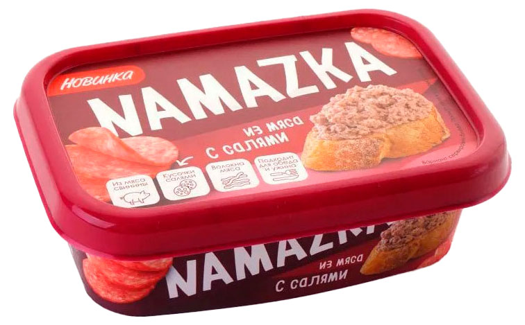 Изображение товара Намазка мясная «Брестский мясокомбинат» Namazka из мяса свинины с салями Беларусь охлажденная, 150 г