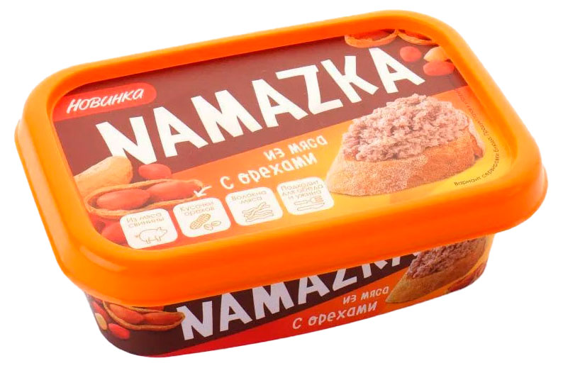 Изображение товара Намазка мясная «Брестский мясокомбинат» Namazka из мяса свинины с орехами Беларусь охлажденная, 150 г