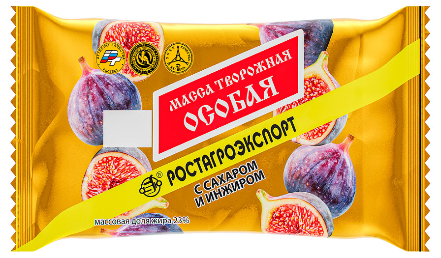 Изображение товара Масса творожная «РостАгроЭкспорт» с инжиром 23% БЗМЖ, 180 г