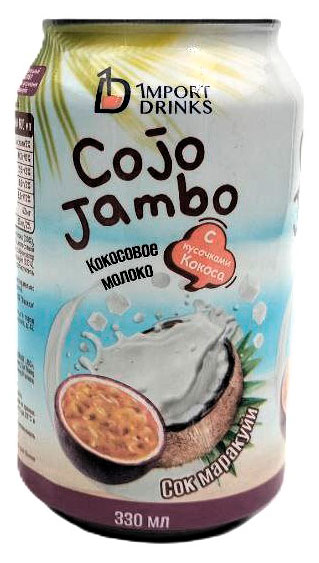 

Напиток газированный Cojo Jambo с соком маракуйи и кокосовым молоком, 0,33 л